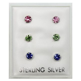 Austrian Crystal Asst. Colours Studs 4mm