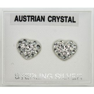 Austrian Crystal Diamante Heart Studs(5mm) 