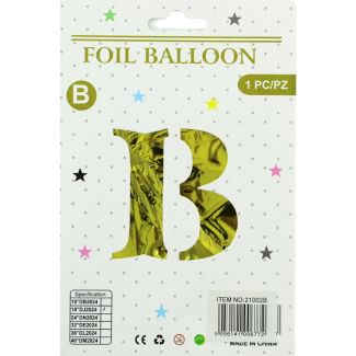 
16" Letter "B" Air filled Foil Balloon - Gold
