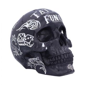 Wholesale Tattoo Fund Skull Money Box- Black
