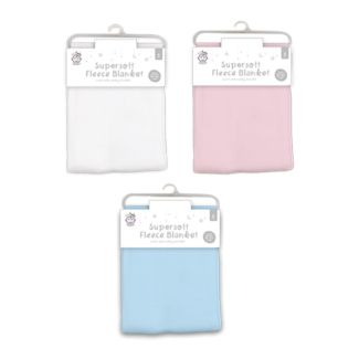 Wholesale Supersoft Fleece Baby Blanket - Assorted Colours 