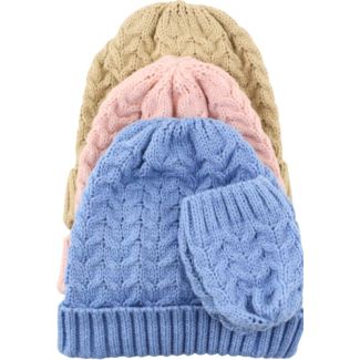 Babies Knitted Ski Hat With Matching Mittens