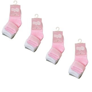 Baby Girls Plain Socks (3 Pair Pack) - Assorted Colours 