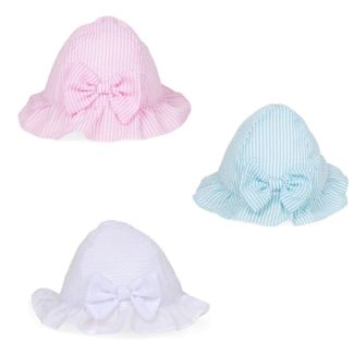 Baby Girls Bow Sun Hats - Assorted Colours 