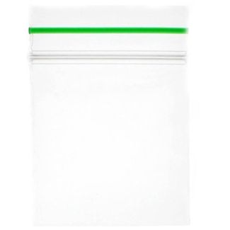 Wholesale Grip Seal Plain Bags with Green Strip (30 x 30mm)