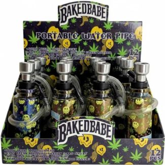 Baked Babe Portable Mini Glass Waterpipe - 4.5inch