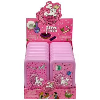 Baked & Bunny Printed Plastic Rolling Box - Pink (12.5x7.5cm)