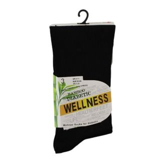 Men's Bamboo Wellness Diabetic Ankle Socks - Black (3 Pack) 