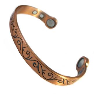 Wholesale Bio Magnetic Copper Bangle - Celtic Floral Pattern