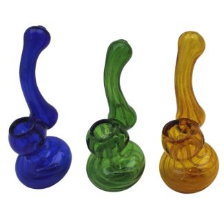 Wholesale Half Baked "Daves' Planet" Bubbler W-Pipe - Asst. Colours (6 Inch)