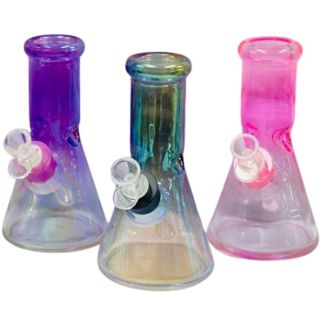 Beaker Base Glass Waterpipe - Assorted Colour (8inch)