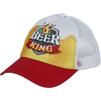Beer King Mesh Back Trucker Cap - White & Yellow