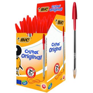 Wholesale BiC Cristal Original Ballpoint Pens - Red