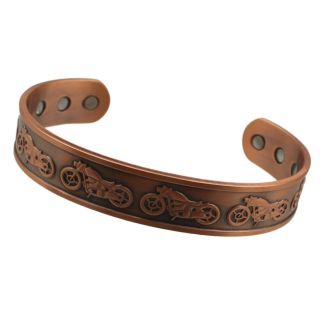 wholesale Magnetic Copper Bangle - Motorcycle Design(L)