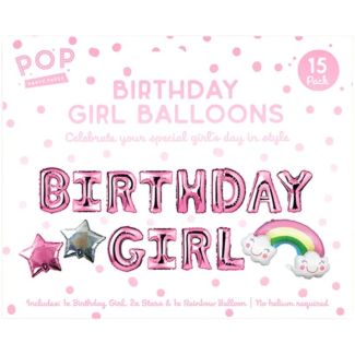 Birthday Girl Foil Balloon Decoration Set
