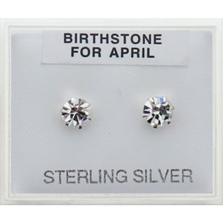 Birthstone Studs Earrings- April 5mm