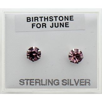 Birthstone Studs Earrings- June 5 mm