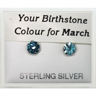 Birthstone Studs Earrings- March 5mm