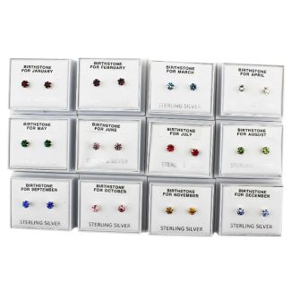 Wholesale Birthstone Studs Earrings