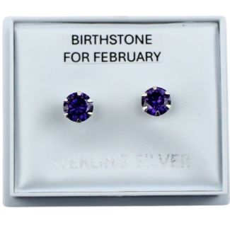 Birthstone Studs Earrings- February 5mm