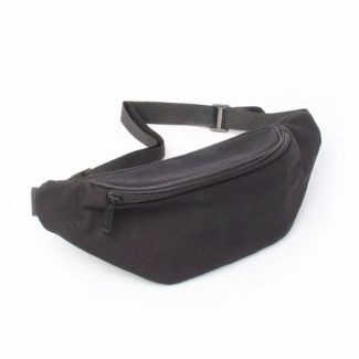 Black Fabric Bum Bag 