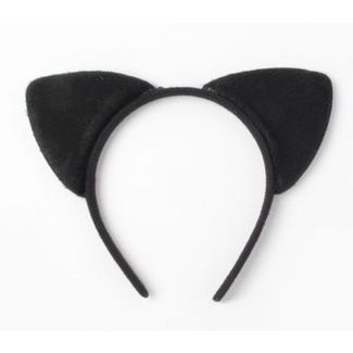 Wholesale Black Fabric Cat Ears Aliceband 