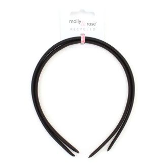 Black Satin 1cm Wide Aliceband