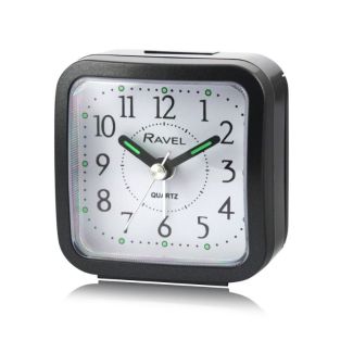 Wholesale Ravel Mini Bedside Quartz Alarm Clock- Black