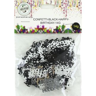 Happy Birthday Black & Silver Confetti (14g)