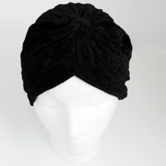 Wholesale Velvet Turban Hat - Black