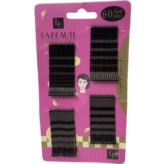 60pcs Black Large Metal Hair Grips - 55mm