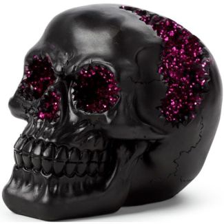Black Crystal Cave Skull Figurine - Red (11.5cm)