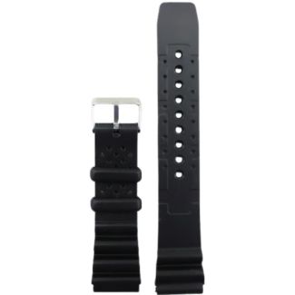 Black Divers Silicon Watch Strap - 22mm