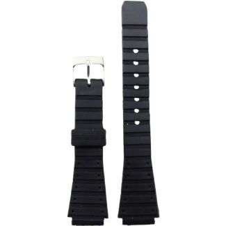 Black Divers Silicon Watch Strap with Silver Pin Buckle - 14mm