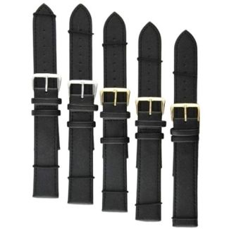 Wholesale Allure 2x Extra Long Leather Watch Straps - Assorted Buckle - 22mm (Black)