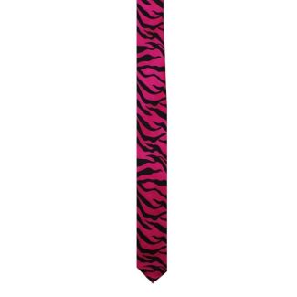 Black & Fuchsia Zebra Print Skinny Tie