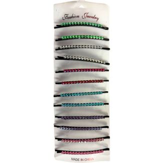 Black Grips With Bright Colour Crystals - Assorted (9cm)