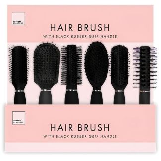 Black Hair Brushes - Paddle, Radial, Vent Assortment -25cm