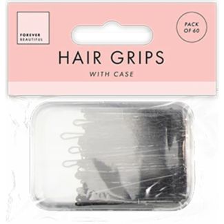 Black Hair Grips with Storage Case – Pack of 60
