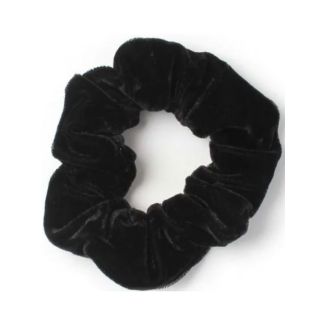 High Shine Velvet Scrunchie- Black (10cm)