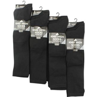 Black Knee High School Socks (3 Pack)