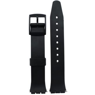 Black Silicone Swatch Replacement Watch Strap - 17mm
