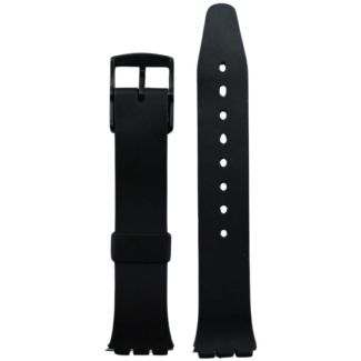 Black Silicone Swatch Replacement Watch Strap - 12mm