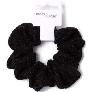 Black Sparkle Fabric Scrunchie