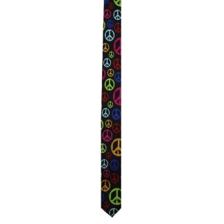 Black Tie With Neon Peace Signs
