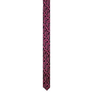 Black Tie with Pink 'Love' Prints