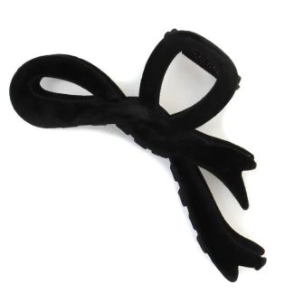 Flocked Velvet Black Bow Clamp (12cm)