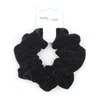 Black Velvet Hair Scrunchie - 10cm