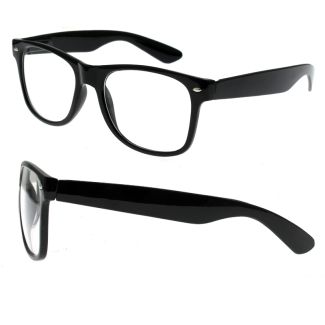 Black Wayfarer Glasses - Clear Lens