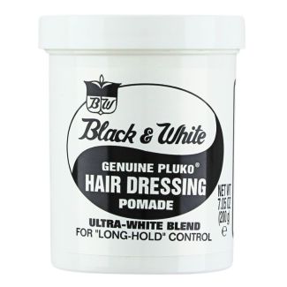 Wholesale Black & White Genuine Pluko Hair Dressing Pomade 7.05oz 